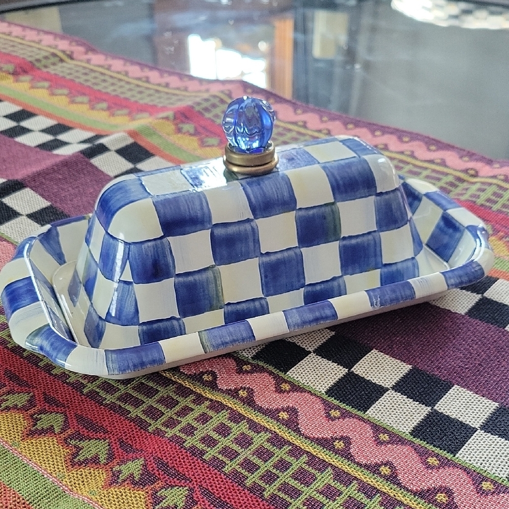 MacKenzie-Childs Royal CheckeButter Dish